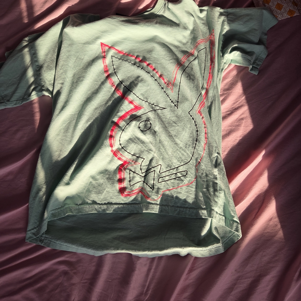 Green Womans Shirt with Bunny Design